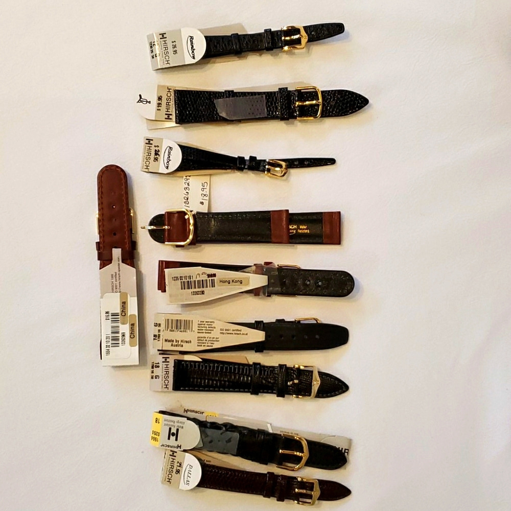 Lot if 10 New with Tags Leather Watchbands